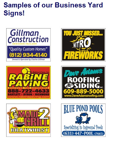 Business and Contractor Yard Signs