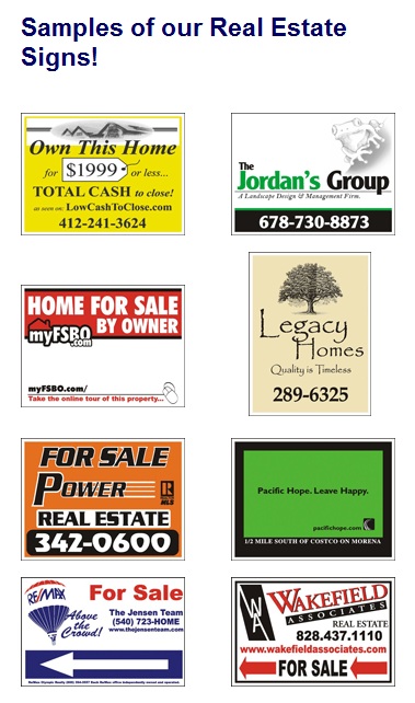 Real Estate Yard Signs